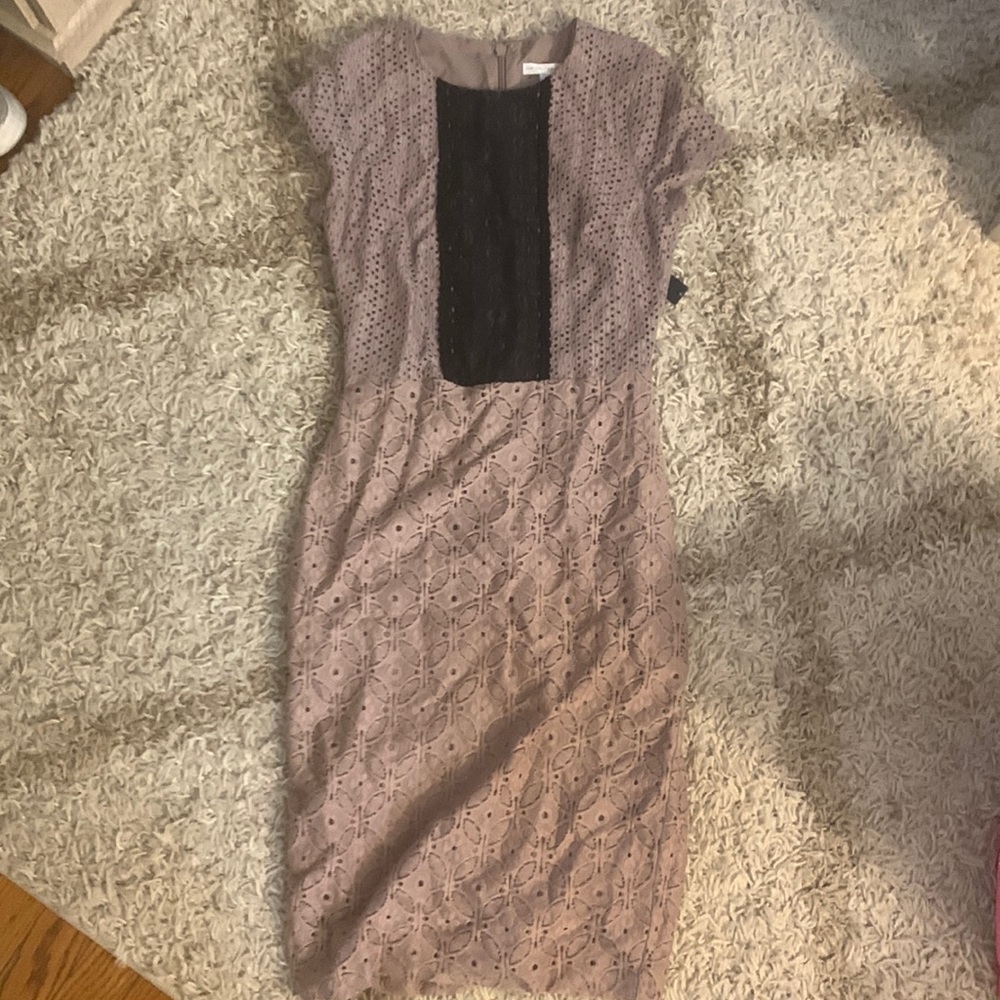 Taupe and black dress